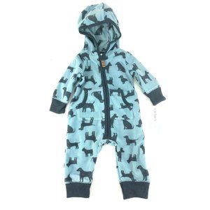 Carters Baby Fleece Pajamas Footed Blue Dog 3 M